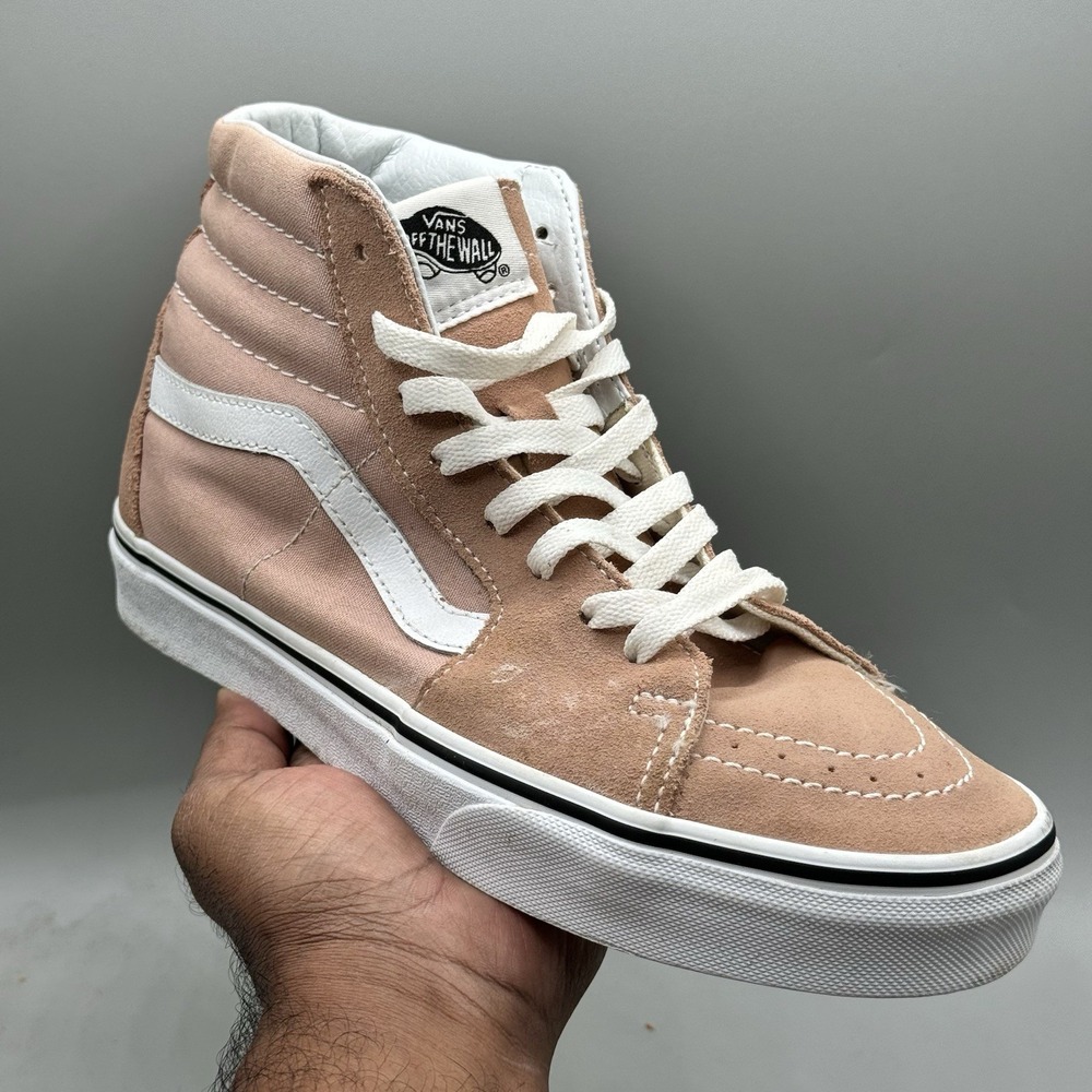 Vans High Top Sneakers  Men Size 7.5 Women 9 Off The Wall Canvas Petal Pink